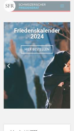 Vorschau der mobilen Webseite www.friedensrat.ch, Schweizerischer Friedensrat (SFR)
