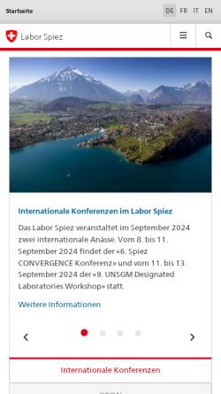 Vorschau der mobilen Webseite www.labor-spiez.ch, Labor Spiez