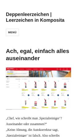 Vorschau der mobilen Webseite deppenleerzeichen.de, Deppenleerzeichen