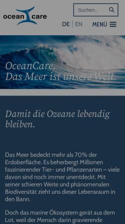 Vorschau der mobilen Webseite www.oceancare.org, OceanCare