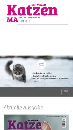 Vorschau der mobilen Webseite www.katzenmagazin.ch, Schweizer Katzen Magazin