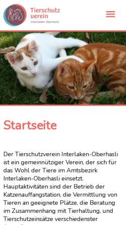 Vorschau der mobilen Webseite www.tierschutz-interlaken.ch, Tierschutzverein Interlaken