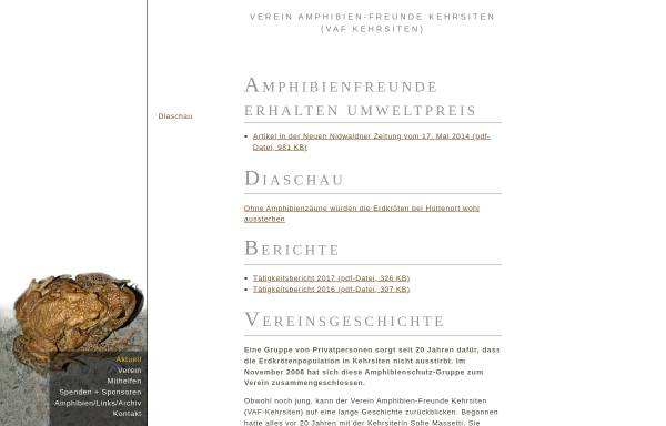 Vorschau von www.vaf-kehrsiten.ch, Verein Amphibien-Freunde Kehrsiten (VAF)