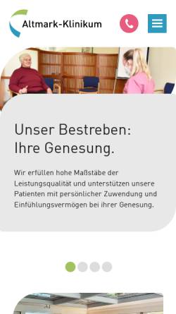 Vorschau der mobilen Webseite www.altmark-klinikum.de, Altmark-Klinikum gGmbH, Krankenhaus Salzwedel