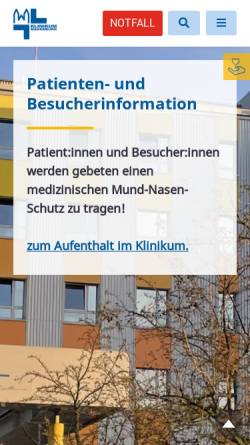Vorschau der mobilen Webseite www.klinikum-magdeburg.de, Städtisches Klinikum Magdeburg