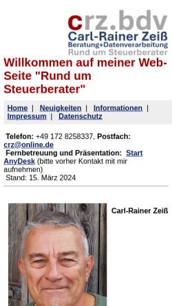 Vorschau der mobilen Webseite www.crz.de, Carl-Rainer Zeiss