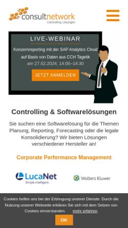 Vorschau der mobilen Webseite www.controlling-strategy.com, Consultnetwork Controllingberatung und Dienstleistung GmbH