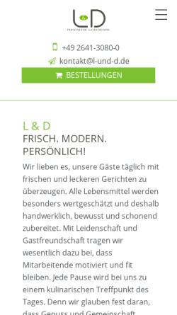 Vorschau der mobilen Webseite www.lohmeier-deimel.de, Catering und Partyservice