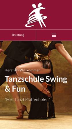 Vorschau der mobilen Webseite swing-fun.de, ADTV-Tanzschule Swing & Fun