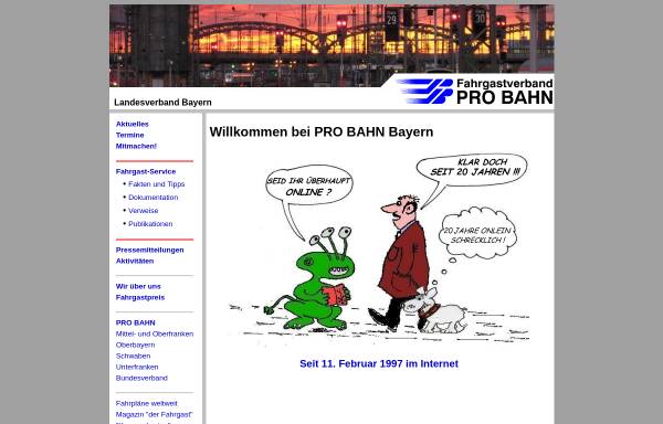 Vorschau von www.pro-bahn.de, Pro Bahn Landesverband Bayern