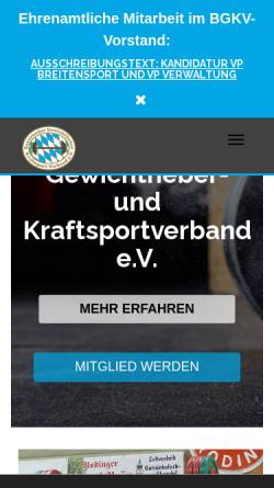 Vorschau der mobilen Webseite www.bgkv.de, Bayerischer Gewichtheber- und Kraftsportverband e.V.