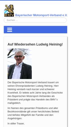 Vorschau der mobilen Webseite www.motorsport-bayern.de, Bayerischer Motorsport-Verband e.V.