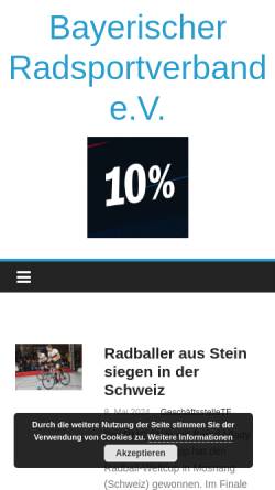 Vorschau der mobilen Webseite www.bayerischer-radsportverband.de, Bayerischer Radsportverband