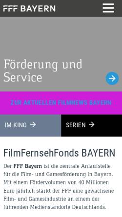 Vorschau der mobilen Webseite www.fff-bayern.de, FilmFernsehFonds Bayern