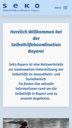Vorschau der mobilen Webseite www.seko-bayern.de, Selbsthilfekoordination Bayern