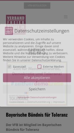 Vorschau der mobilen Webseite www.freieberufe-bayern.de, Verband freier Berufe in Bayern e.V.