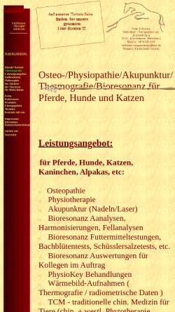 Vorschau der mobilen Webseite www.vierbeiner-therapiezentrum.de, Doleschal Pferde-Therapiezentrum München