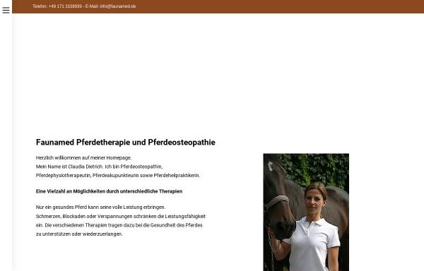 Vorschau von www.faunamed.de, Faunamed Pferdetherapie