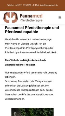 Vorschau der mobilen Webseite www.faunamed.de, Faunamed Pferdetherapie