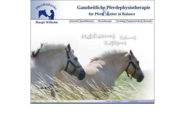 Vorschau von www.mw-pferdephysio.de, Ganzheitliche Pferdephysiotherapie, für Pferd und Reiter in Balance
