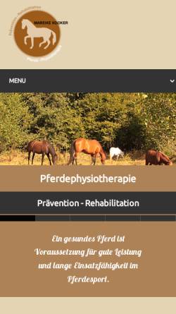 Vorschau der mobilen Webseite www.pferdezone.com, Pferdephysiotherapie Mareike Kooker