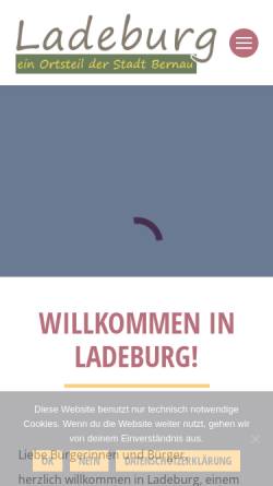 Vorschau der mobilen Webseite ladeburg.de, Ortsteil Ladeburg der Stadt Bernau bei Berlin