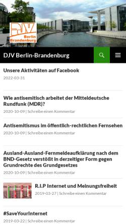 Vorschau der mobilen Webseite www.djv-brandenburg.de, Deutscher Journalistenverband Brandenburg e.V. (DJV)