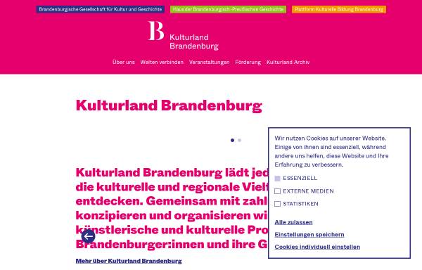Vorschau von www.kulturland-brandenburg.de, Galerien - Brandenburgische Gesellschaft für Kultur und Geschichte gemeinnützige GmbH