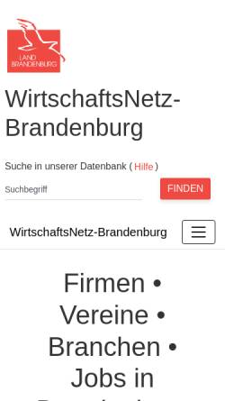 Vorschau der mobilen Webseite www.wn-brandenburg.de, WirtschaftsNetz Brandenburg