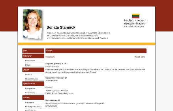 Vorschau von www.litauisch-deutsch-russisch.de, Sonata Stannick