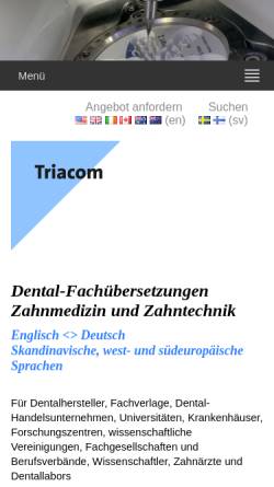 Vorschau der mobilen Webseite www.triacom.com, Triacom