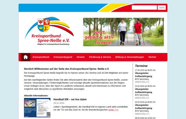 Vorschau von www.ksb-spree-neisse.de, Kreissportbund Spree-Neiße e. V.
