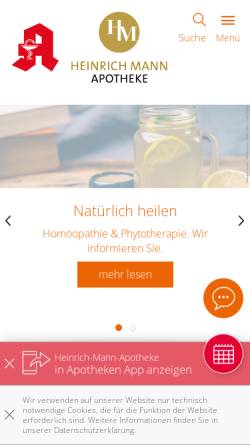 Vorschau der mobilen Webseite www.apotheken.de, Heinrich-Mann-Apotheke
