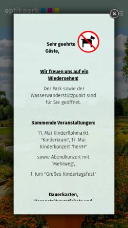 Vorschau der mobilen Webseite www.optikpark-rathenow.de, Optikpark Rathenow