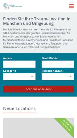 Vorschau der mobilen Webseite www.munich-eventlocations.de, Munich Eventlocations - Schnell & Haas GbR