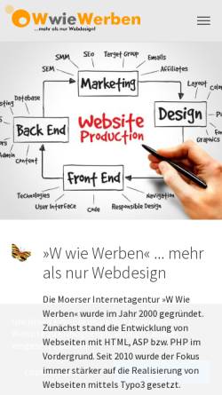 Vorschau der mobilen Webseite www.w-wie-werben.de, Albert Brons Internetdienste