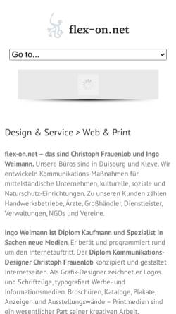 Vorschau der mobilen Webseite www.flex-on.net, Ingo Weimann & Christoph Frauenlob