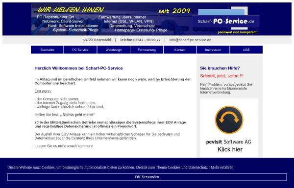 Vorschau von www.scharf-pc-service.de, Norbert Scharf Webdesign