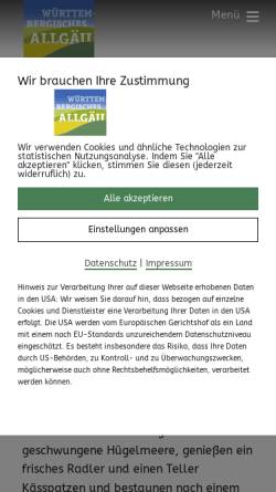 Vorschau der mobilen Webseite www.ferienregion-allgaeu.de, Ferienregion Allgäu