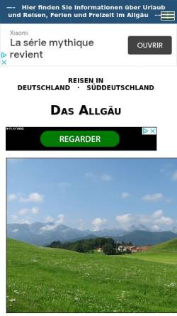 Vorschau der mobilen Webseite www.reiserat.de, Reise Rat - Reisen in Deutschland - Allgäu