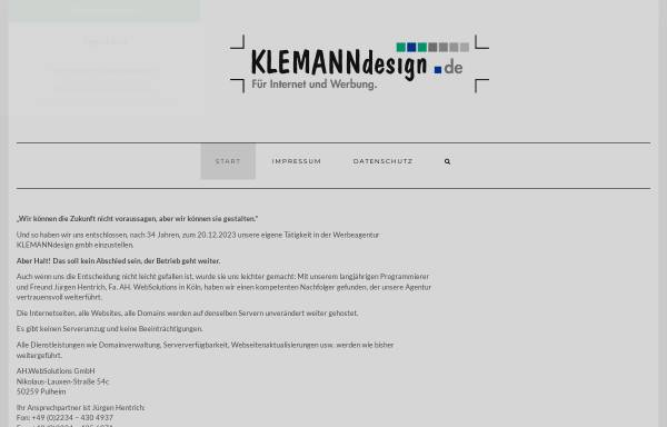 Vorschau von www.klemanndesign.de, Klemann design gmbh
