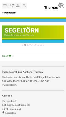 Vorschau der mobilen Webseite personalamt.tg.ch, Personalamt des Kantons Thurgau