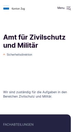 Vorschau der mobilen Webseite www.zug.ch, Amt für Zivilschutz