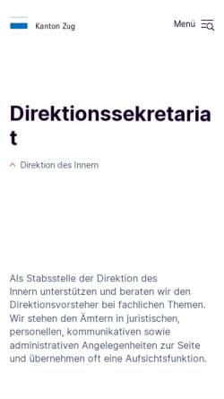 Vorschau der mobilen Webseite www.zug.ch, Direktion des Innern