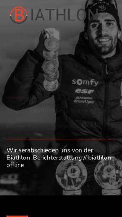 Vorschau der mobilen Webseite www.biathlon-online.de, Biathlon-Online.de