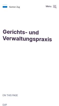 Vorschau der mobilen Webseite www.zug.ch, Gerichts- und Verwaltungspraxis des Kantons Zug