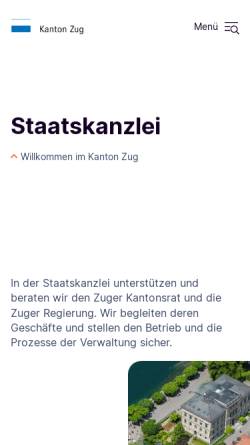Vorschau der mobilen Webseite www.zg.ch, Staatskanzlei des Kantons Zug