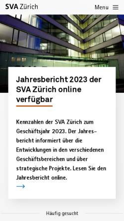 Vorschau der mobilen Webseite www.svazurich.ch, SVA Zürich