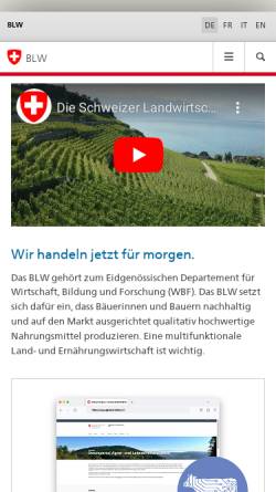 Vorschau der mobilen Webseite www.blw.admin.ch, Bundesamt für Landwirtschaft - BWL