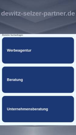 Vorschau der mobilen Webseite dewitz-selzer-partner.de, Dewitz, Selzer, Partner. Werbeagentur GmbH
